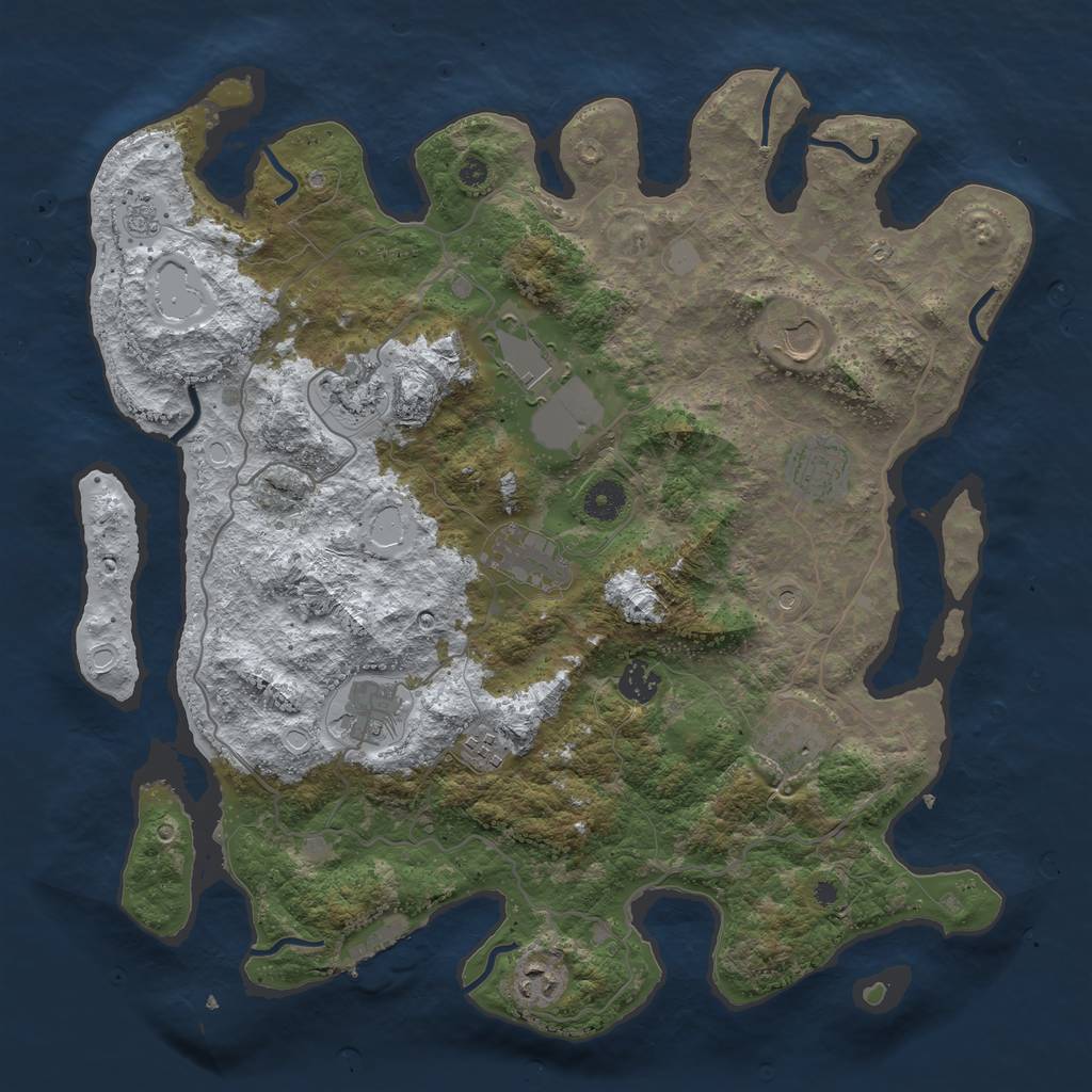 Rust Map: Procedural Map, Size: 4000, Seed: 25256767, 18 Monuments