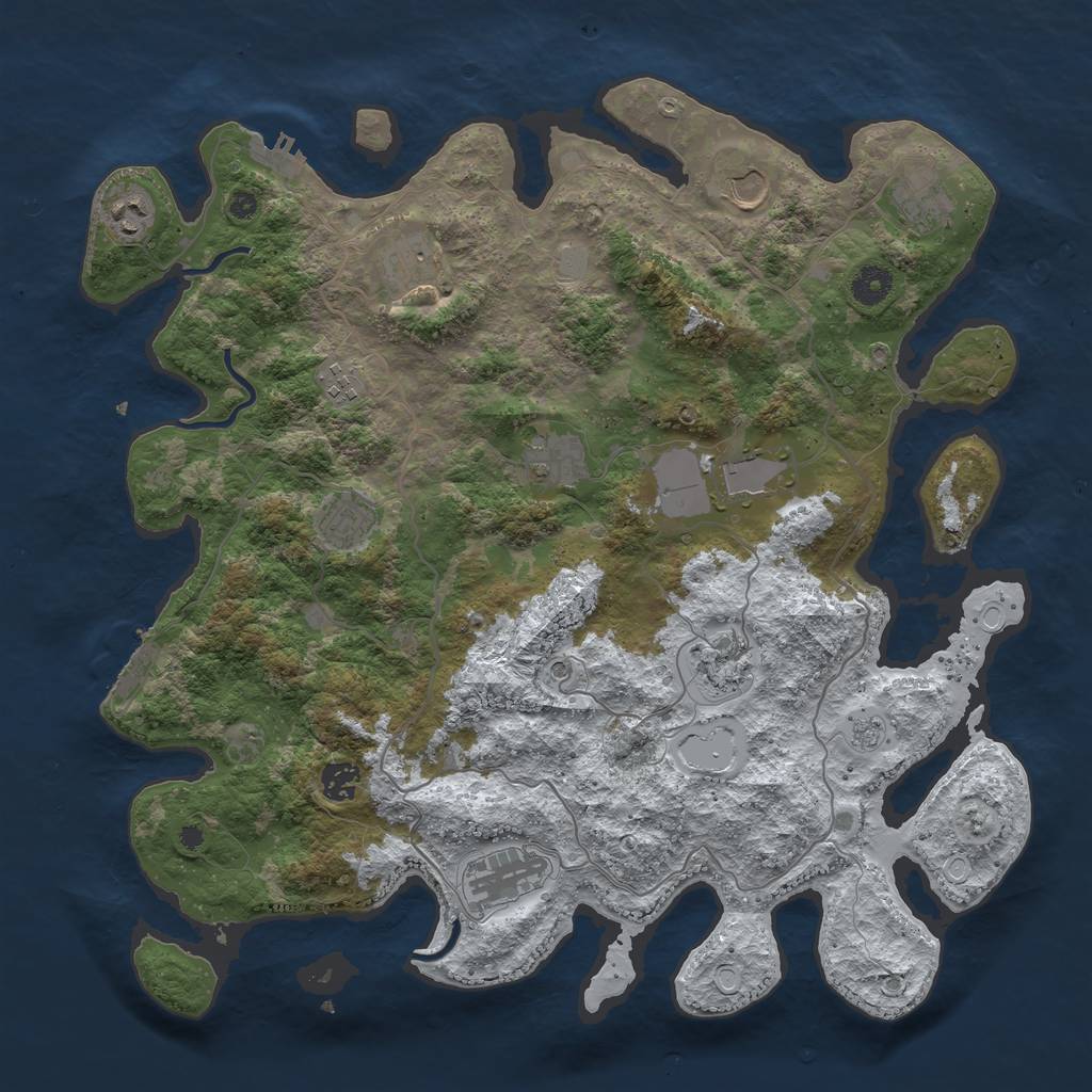 Rust Map: Procedural Map, Size: 4100, Seed: 9, 20 Monuments