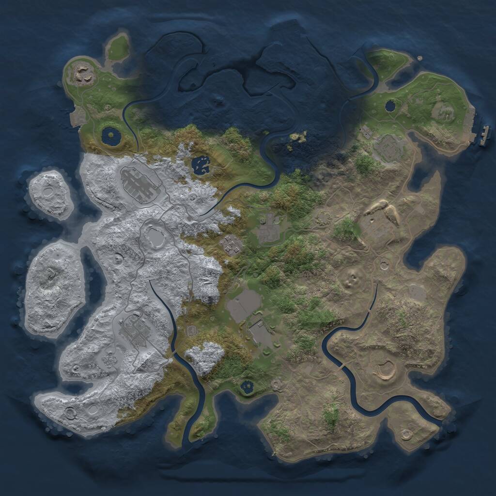Rust Map: Procedural Map, Size: 3850, Seed: 567869096, 16 Monuments