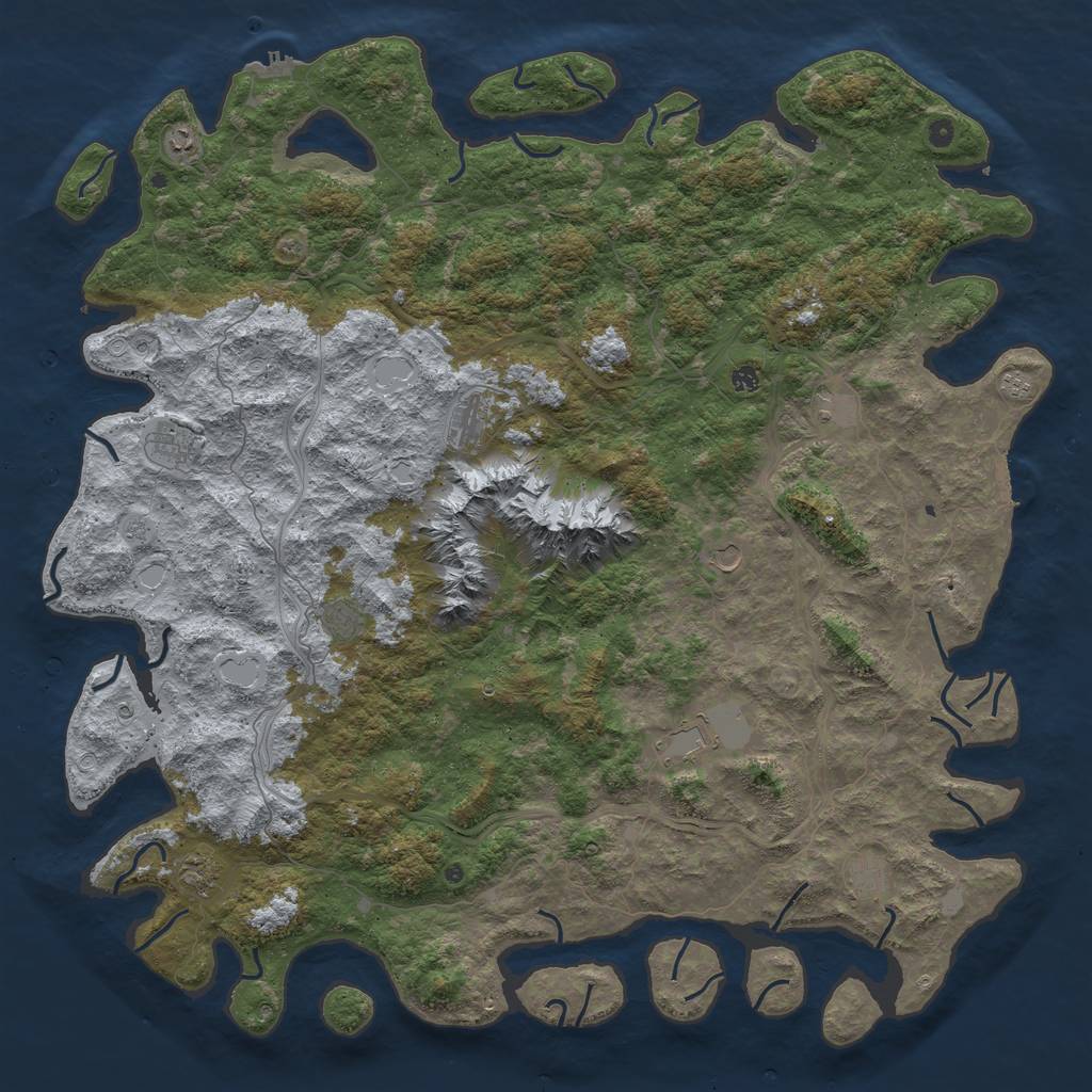 Rust Map: Procedural Map, Size: 6000, Seed: 11669481, 20 Monuments