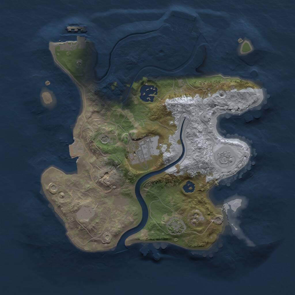 Rust Map: Procedural Map, Size: 2500, Seed: 49, 8 Monuments