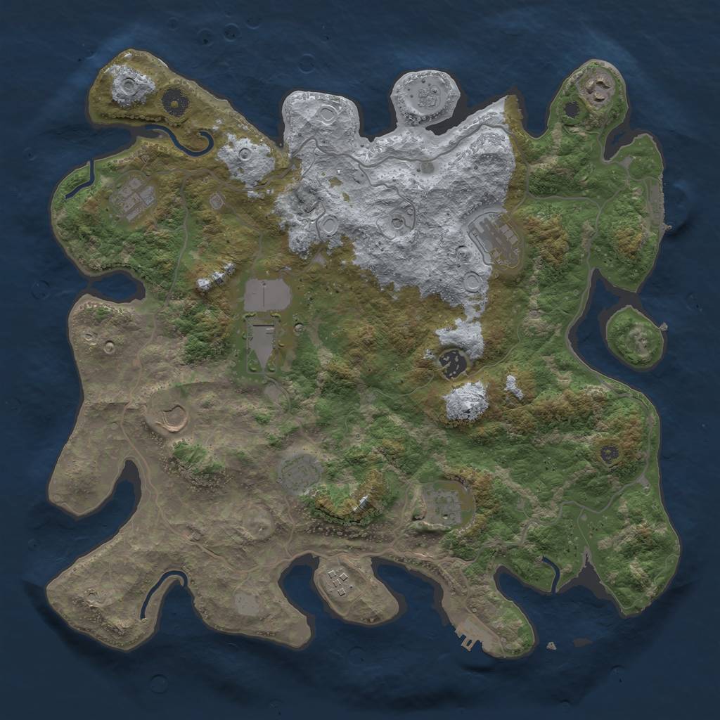 Rust Map: Procedural Map, Size: 4000, Seed: 64173, 18 Monuments