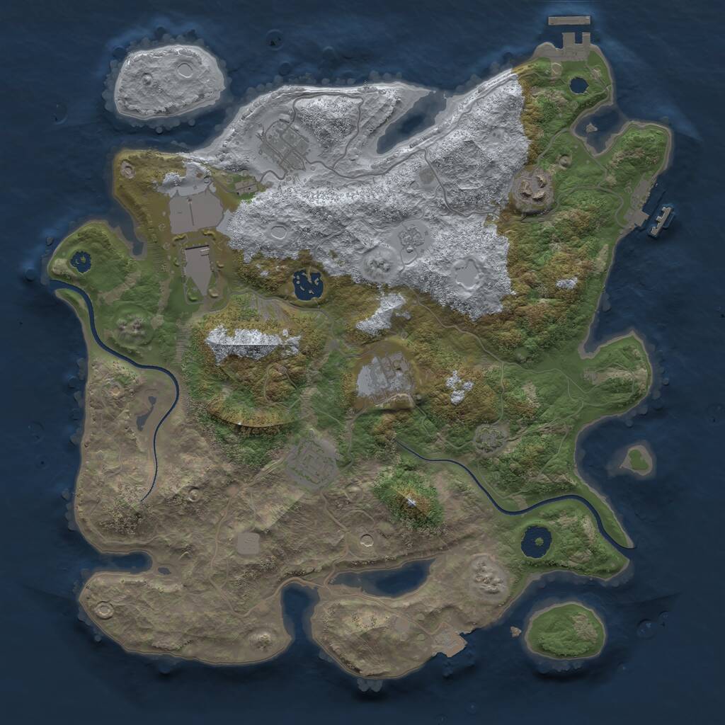 Rust Map: Procedural Map, Size: 3500, Seed: 1703106126, 12 Monuments