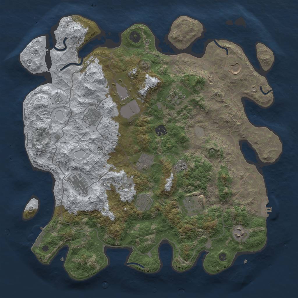 Rust Map: Procedural Map, Size: 4000, Seed: 415683, 20 Monuments