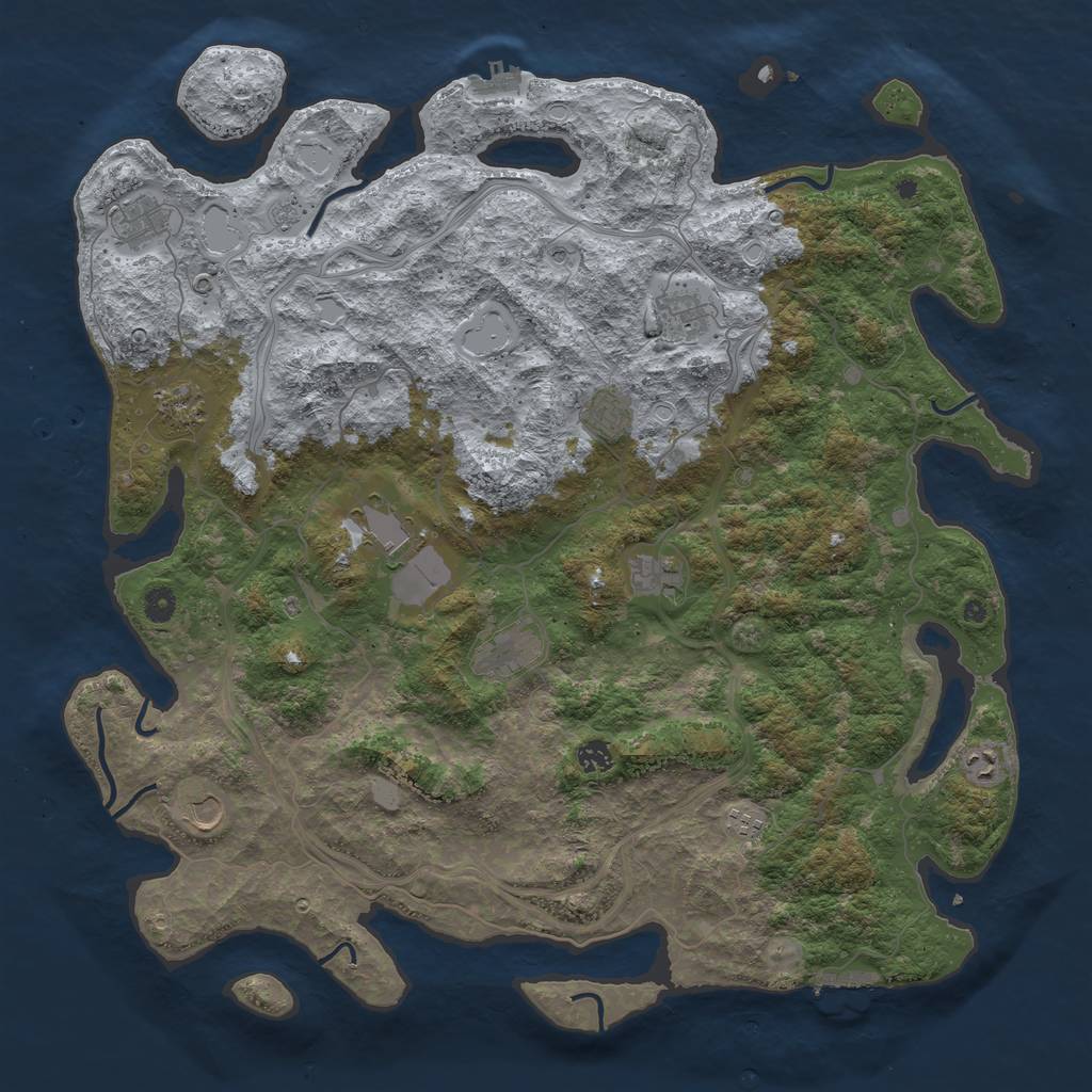 Rust Map: Procedural Map, Size: 4800, Seed: 50002, 20 Monuments