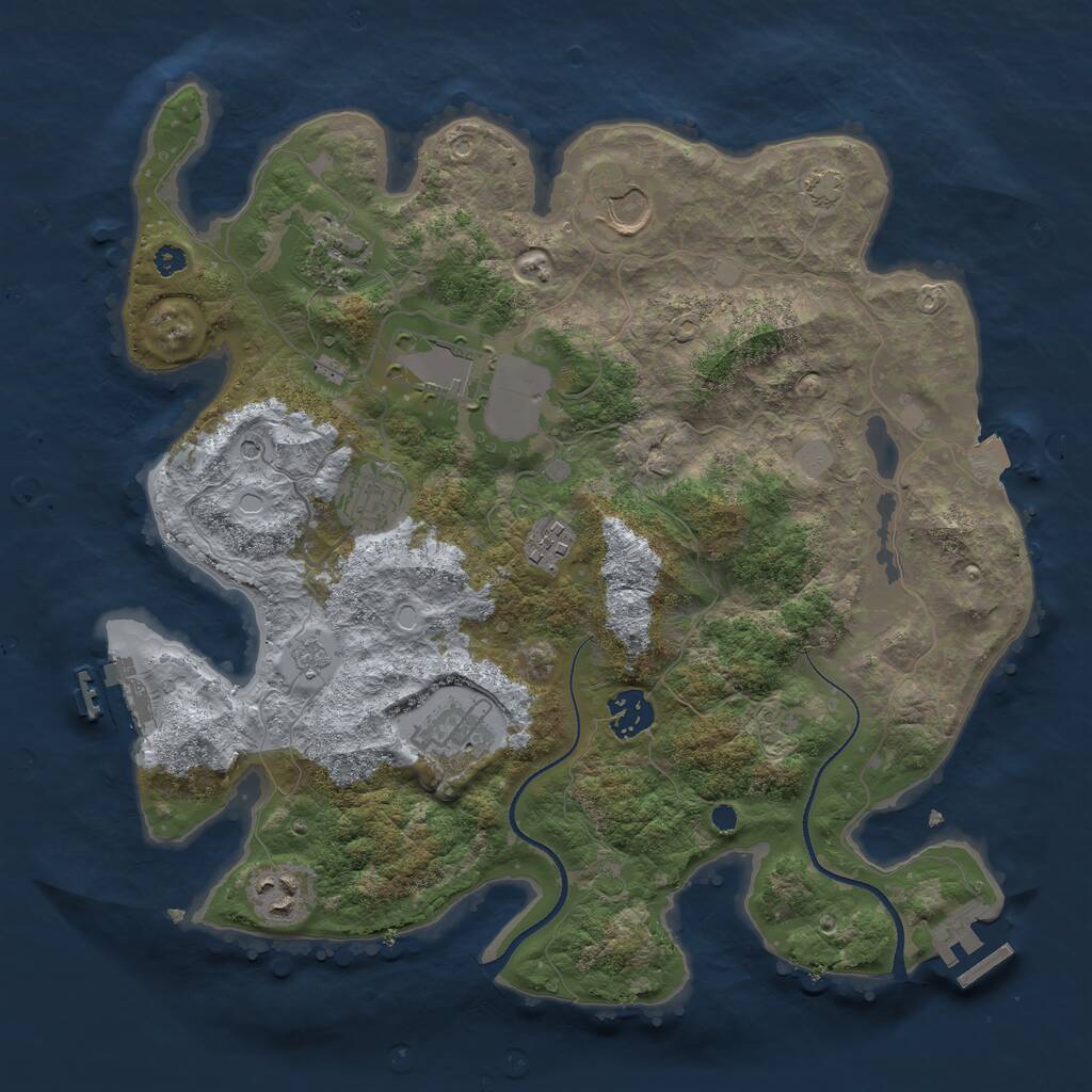 Rust Map: Procedural Map, Size: 3500, Seed: 1502364217, 14 Monuments