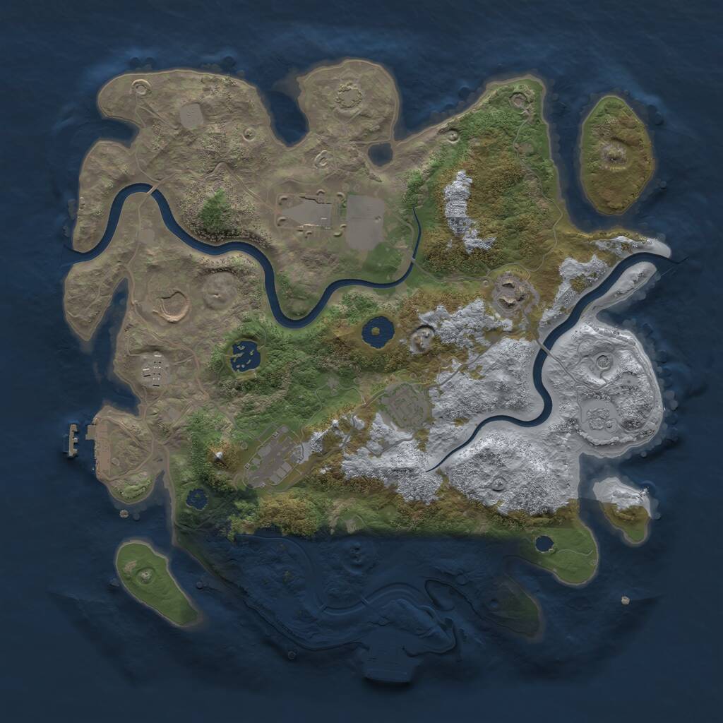 Rust Map: Procedural Map, Size: 3500, Seed: 12232314, 13 Monuments