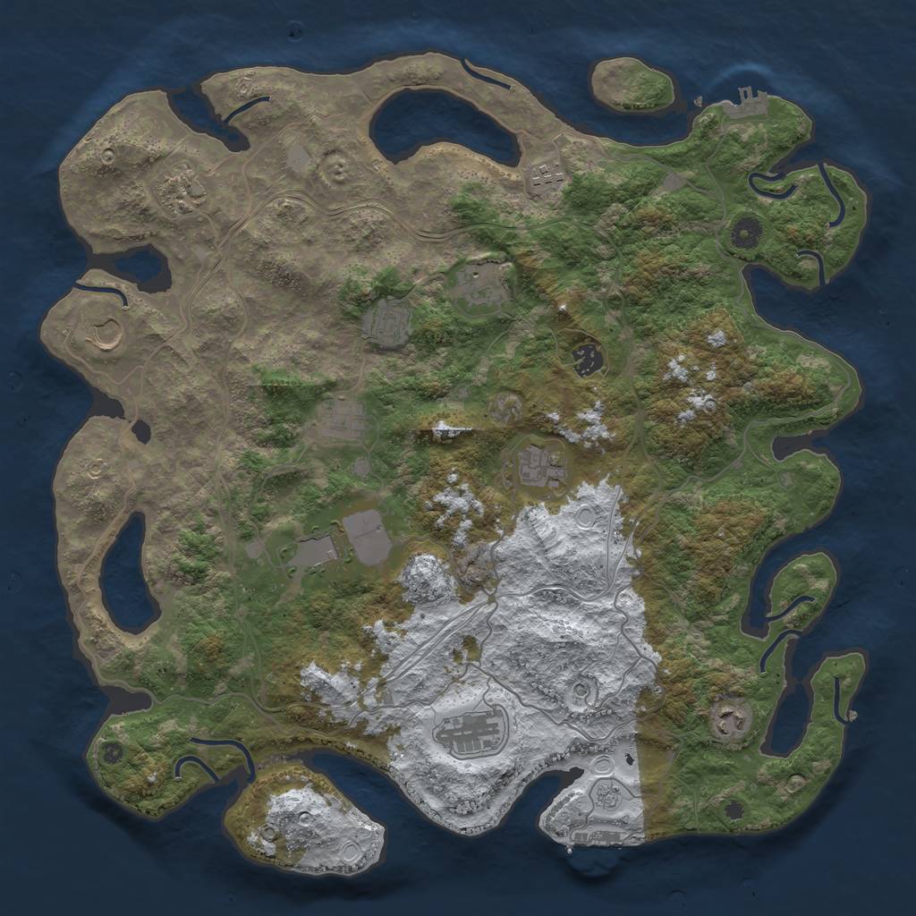 Rust Map: Procedural Map, Size: 4377, Seed: 100009, 20 Monuments