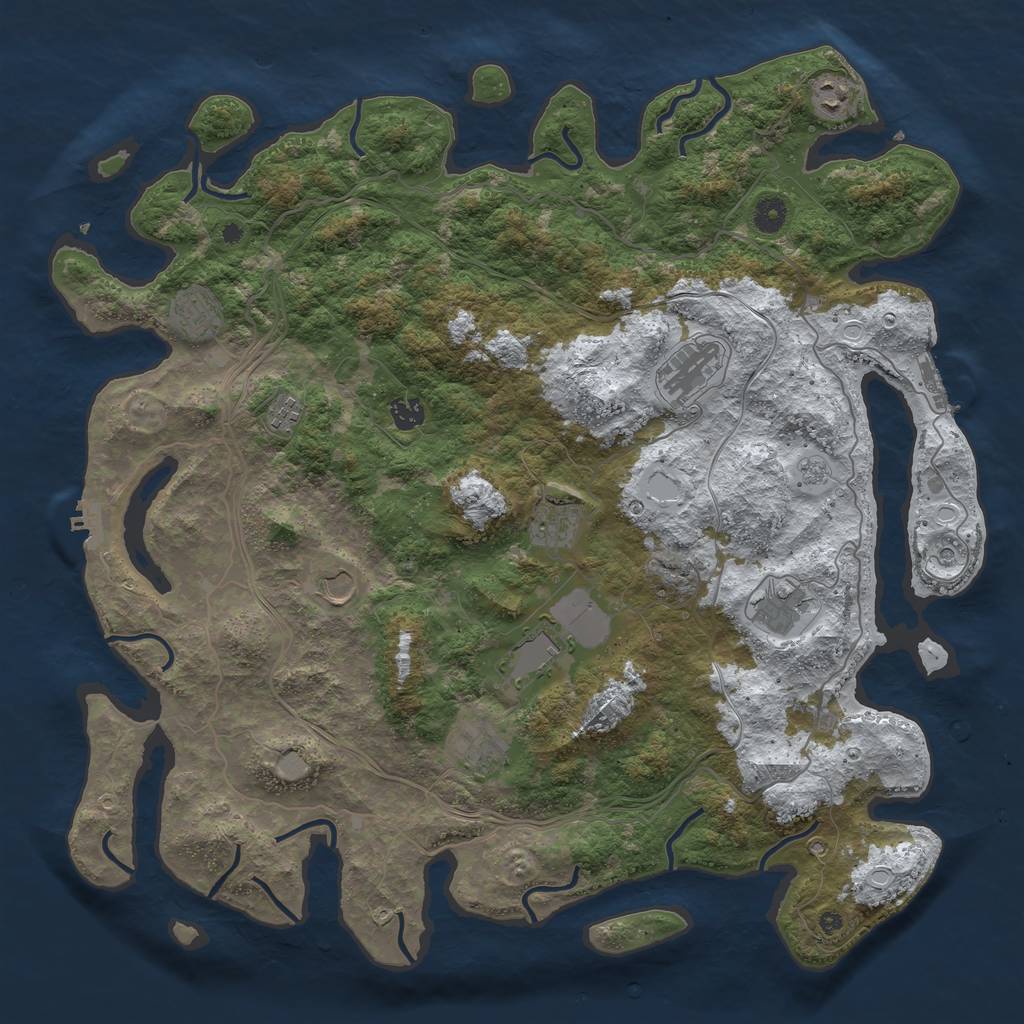 Rust Map: Procedural Map, Size: 4500, Seed: 445163415, 19 Monuments