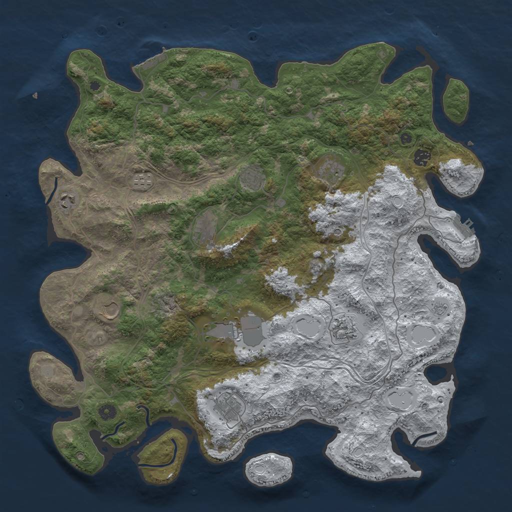 Rust Map: Procedural Map, Size: 4500, Seed: 2208, 19 Monuments