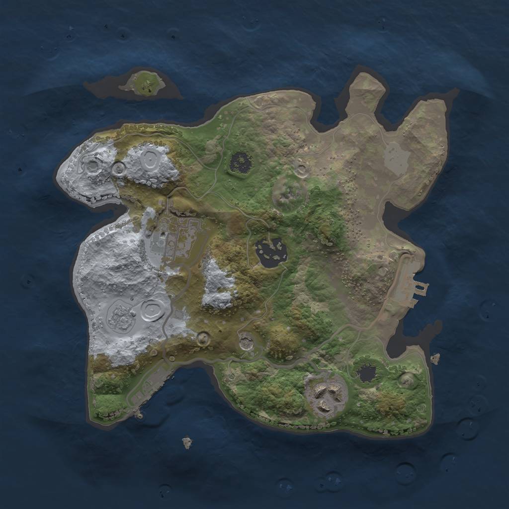 Rust Map: Procedural Map, Size: 2400, Seed: 123456, 12 Monuments