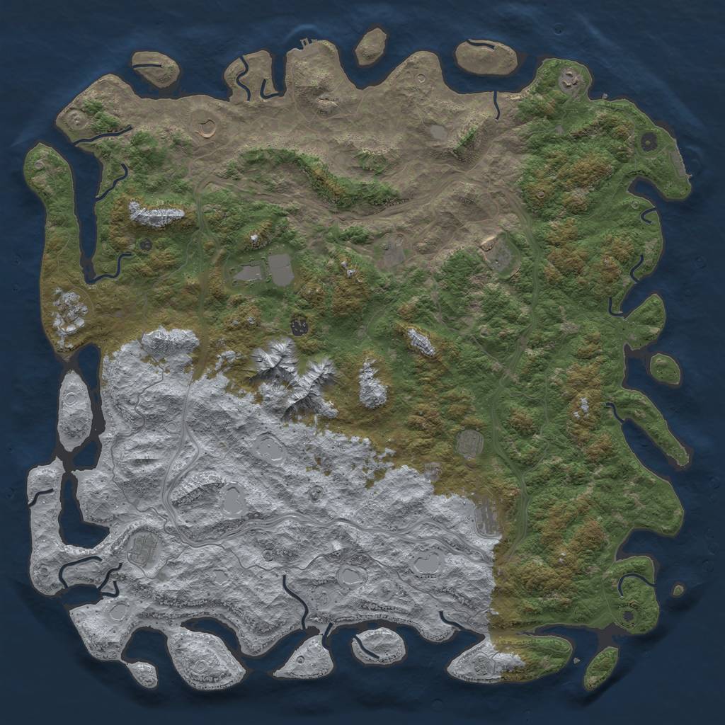 Rust Map: Procedural Map, Size: 6000, Seed: 965899658, 20 Monuments