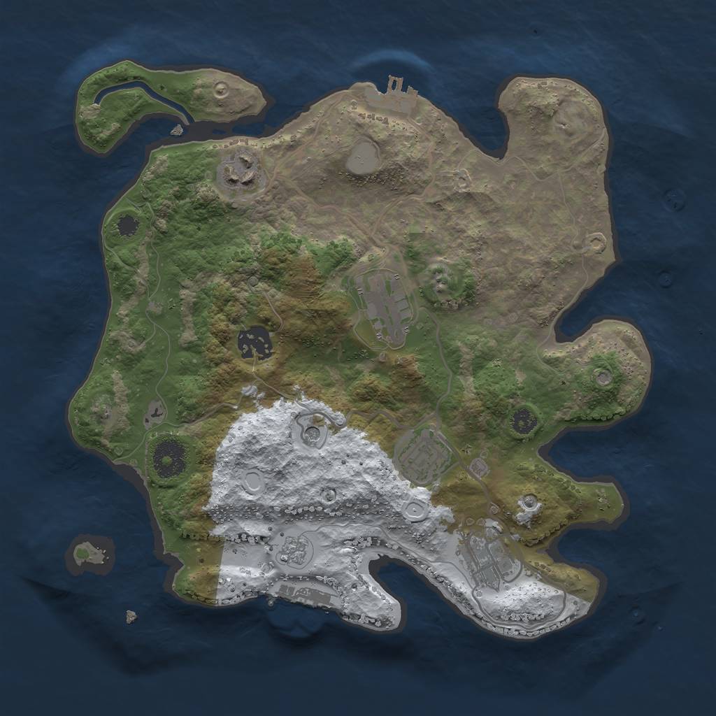 Rust Map: Procedural Map, Size: 3000, Seed: 32449, 14 Monuments