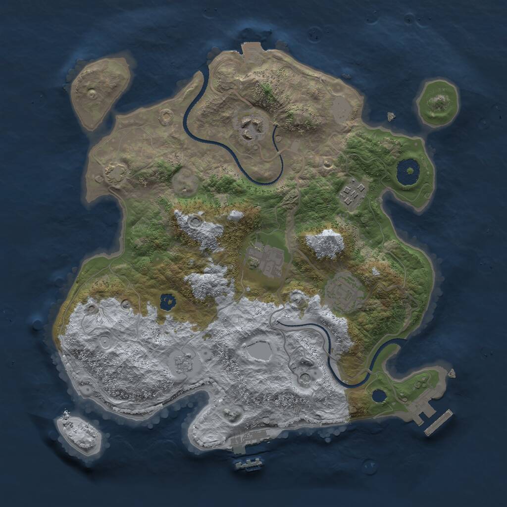 Rust Map: Procedural Map, Size: 3000, Seed: 954974483, 10 Monuments