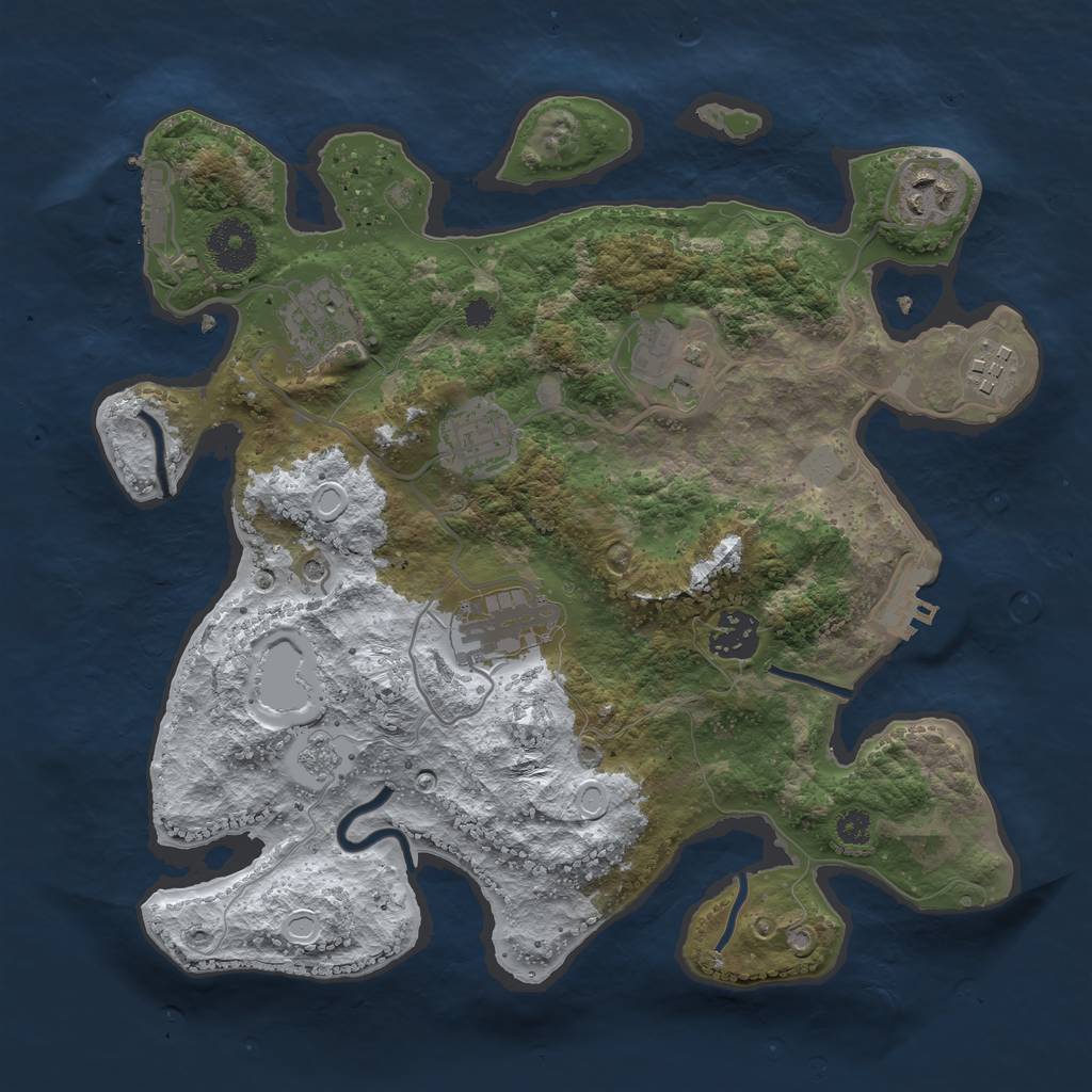 Rust Map: Procedural Map, Size: 3207, Seed: 6666, 16 Monuments