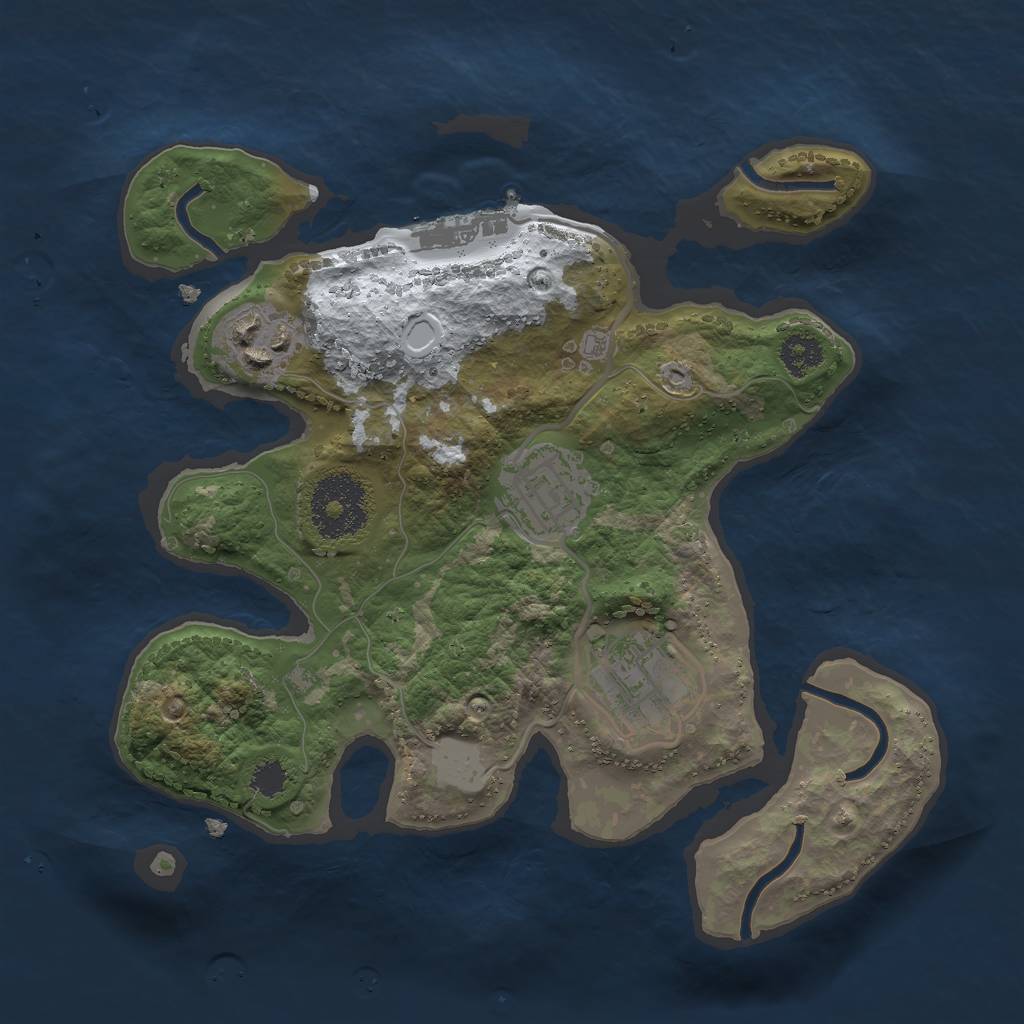 Rust Map: Procedural Map, Size: 2500, Seed: 322931104, 9 Monuments