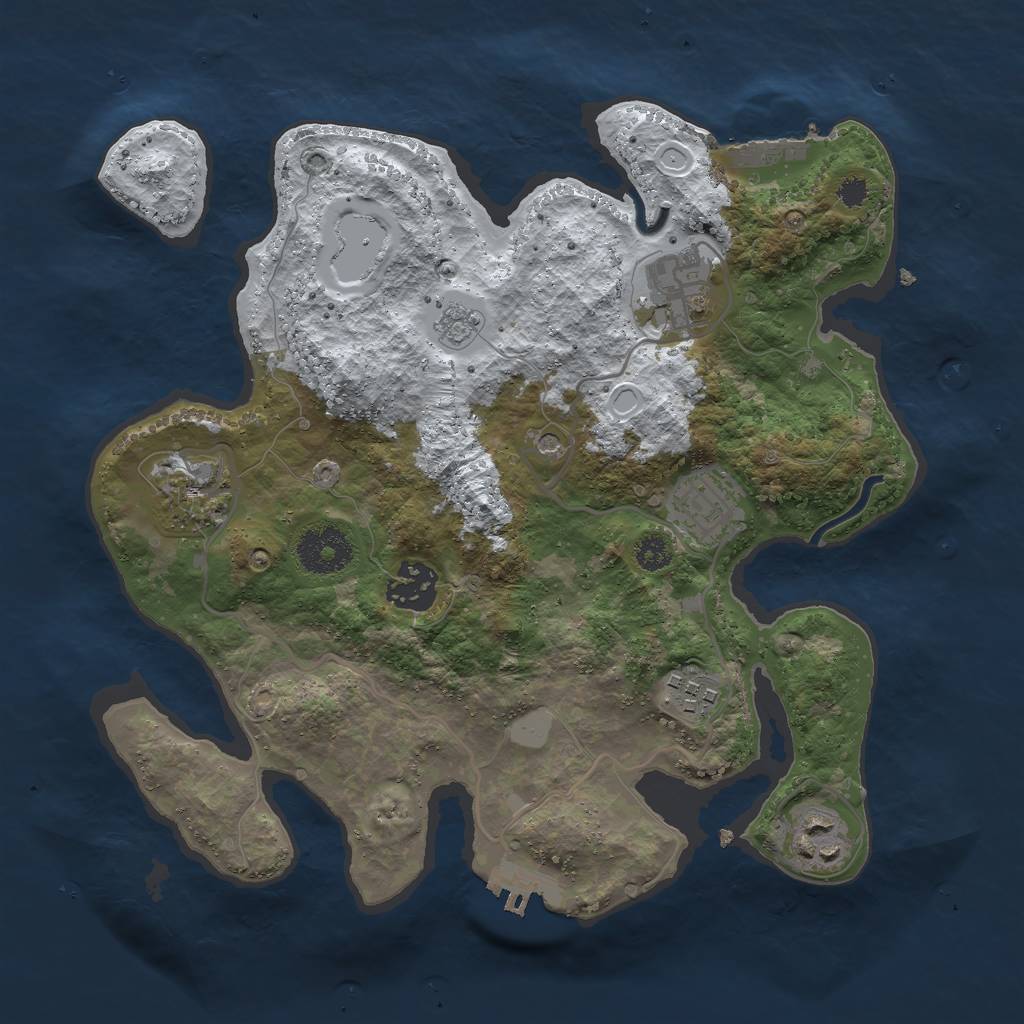 Rust Map: Procedural Map, Size: 3000, Seed: 2113122707, 15 Monuments