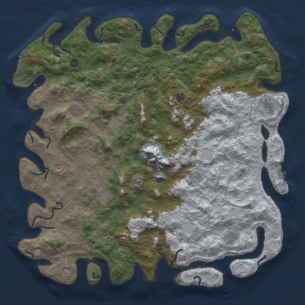 Rust Map: Procedural Map, Size: 5500, Seed: 1872456, 20 Monuments