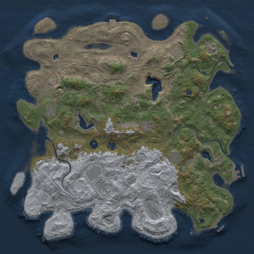 Rust Map: Procedural Map, Size: 4500, Seed: 548491, 15 Monuments