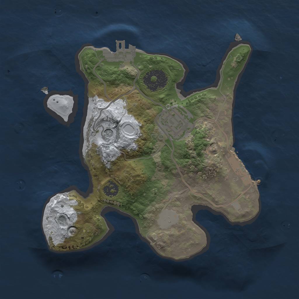 Rust Map: Procedural Map, Size: 2000, Seed: 1639588559, 9 Monuments