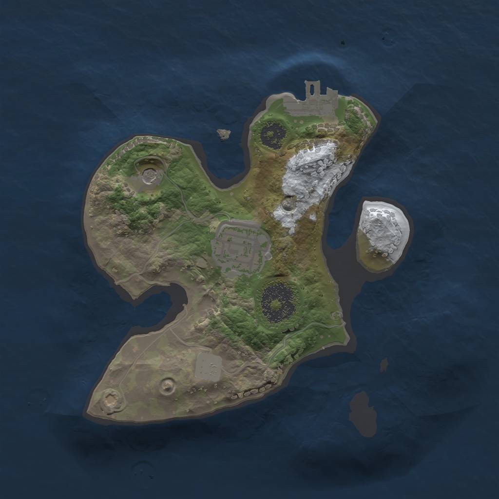 Rust Map: Procedural Map, Size: 2000, Seed: 1018483630, 8 Monuments