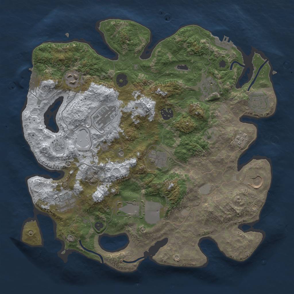Rust Map: Procedural Map, Size: 3500, Seed: 467494519, 19 Monuments