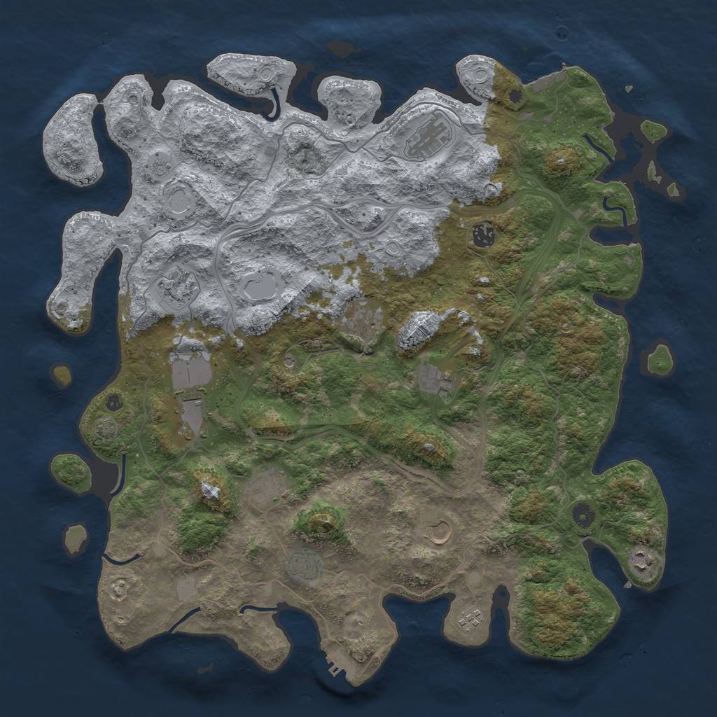 Rust Map: Procedural Map, Size: 4610, Seed: 3561, 19 Monuments