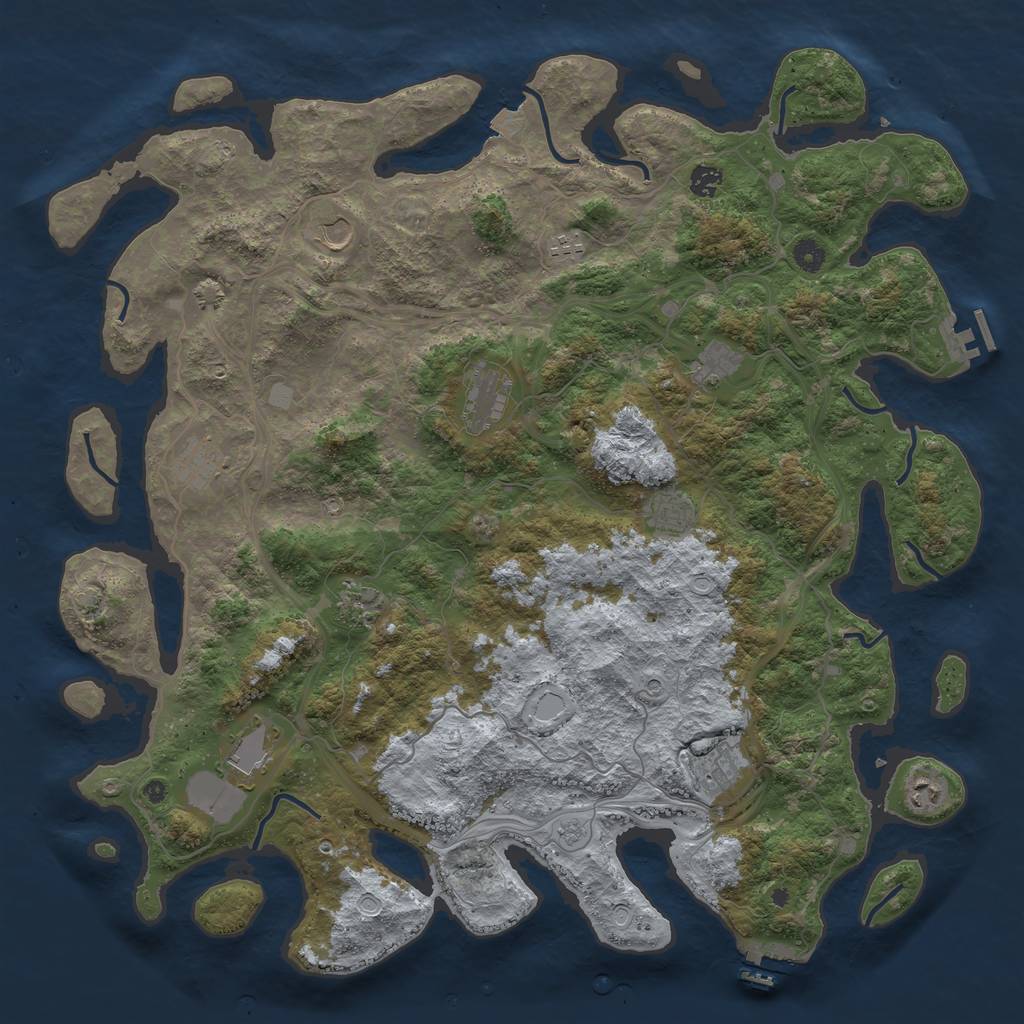 Rust Map: Procedural Map, Size: 4750, Seed: 666, 19 Monuments