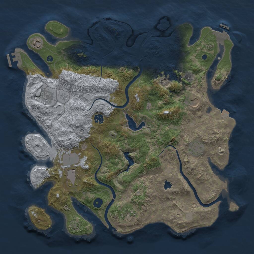 Rust Map: Procedural Map, Size: 4000, Seed: 548621748, 14 Monuments
