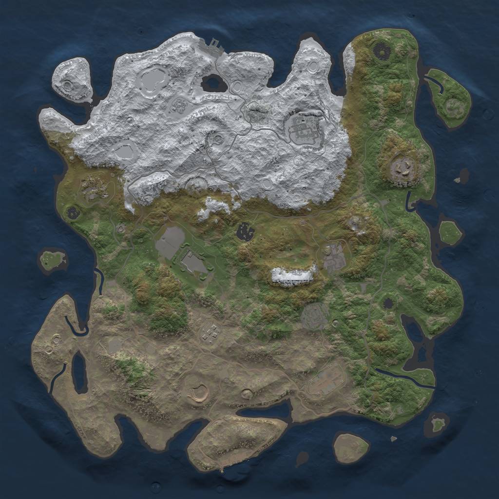 Rust Map: Procedural Map, Size: 4200, Seed: 862, 19 Monuments