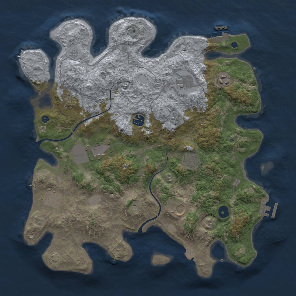 Rust Map: Procedural Map, Size: 3850, Seed: 984204265, 15 Monuments