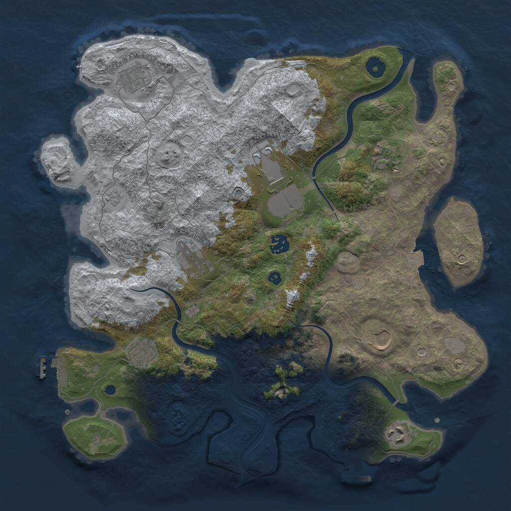 Rust Map: Procedural Map, Size: 3850, Seed: 579176074, 15 Monuments