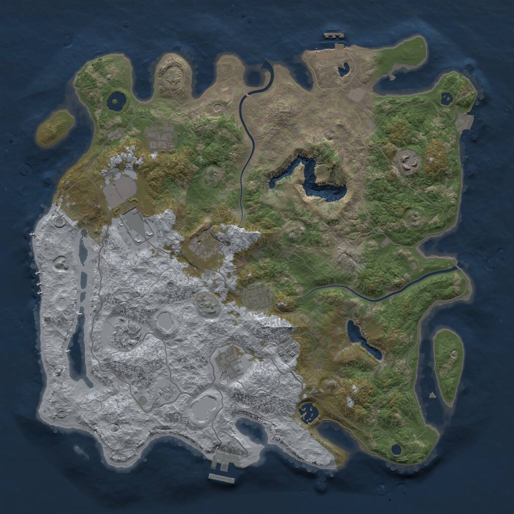 Rust Map: Procedural Map, Size: 4000, Seed: 4367, 15 Monuments