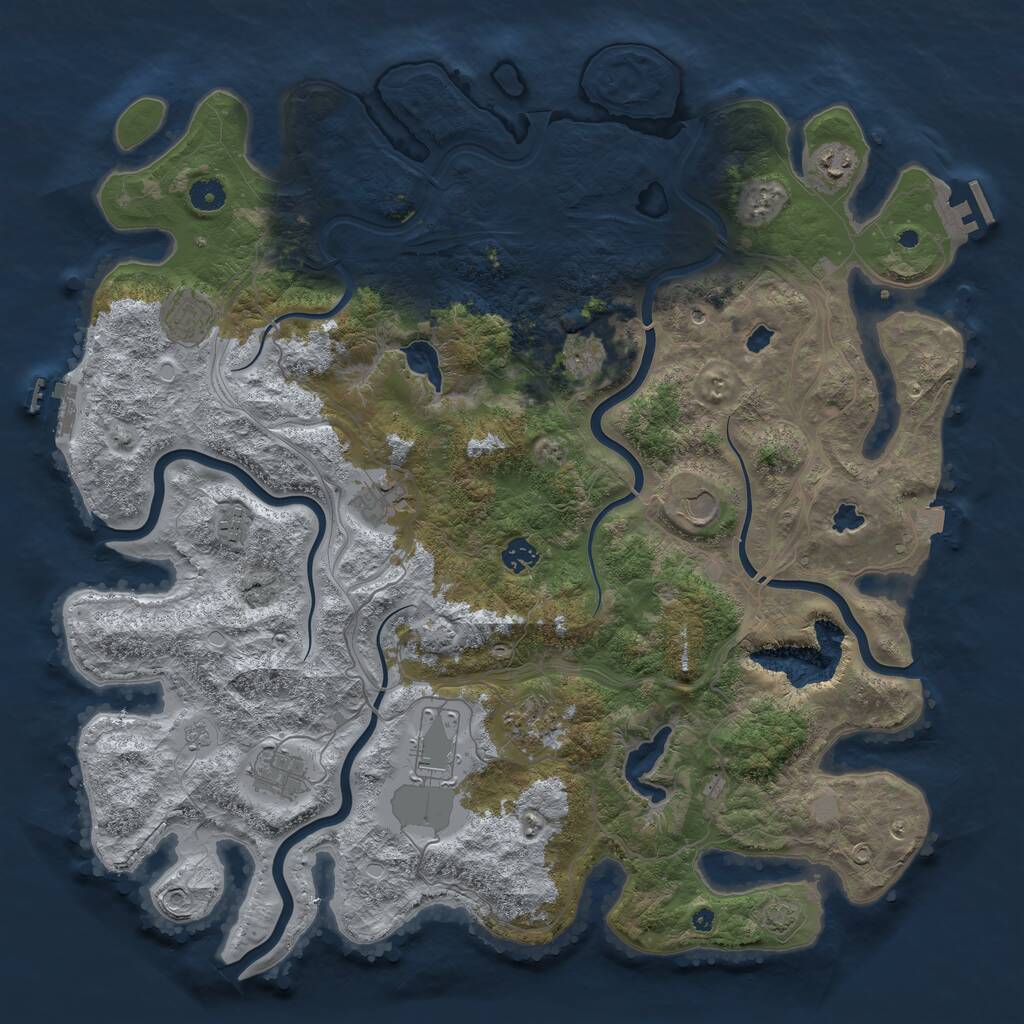 Rust Map: Procedural Map, Size: 4500, Seed: 50259, 16 Monuments