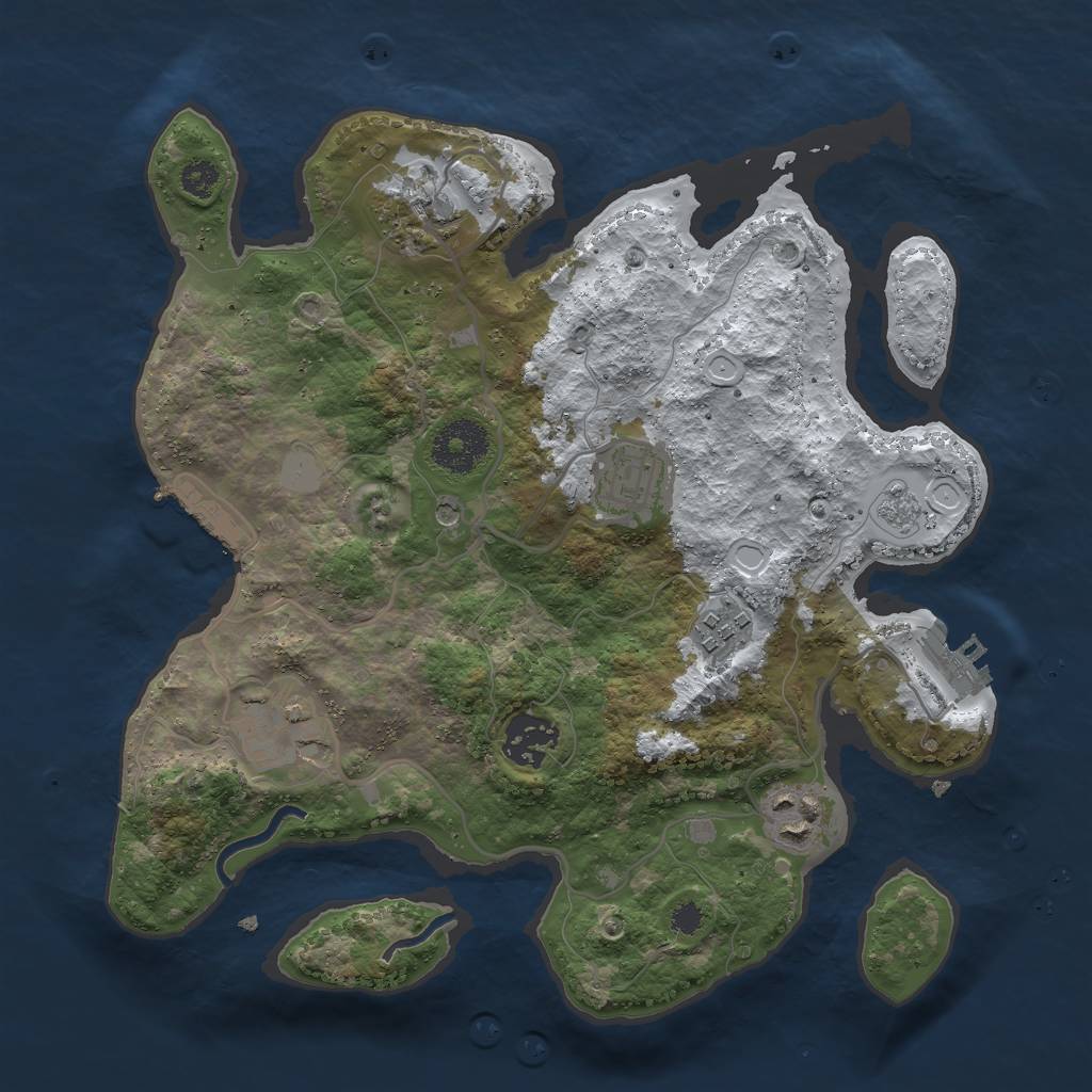Rust Map: Procedural Map, Size: 3000, Seed: 31691337, 15 Monuments