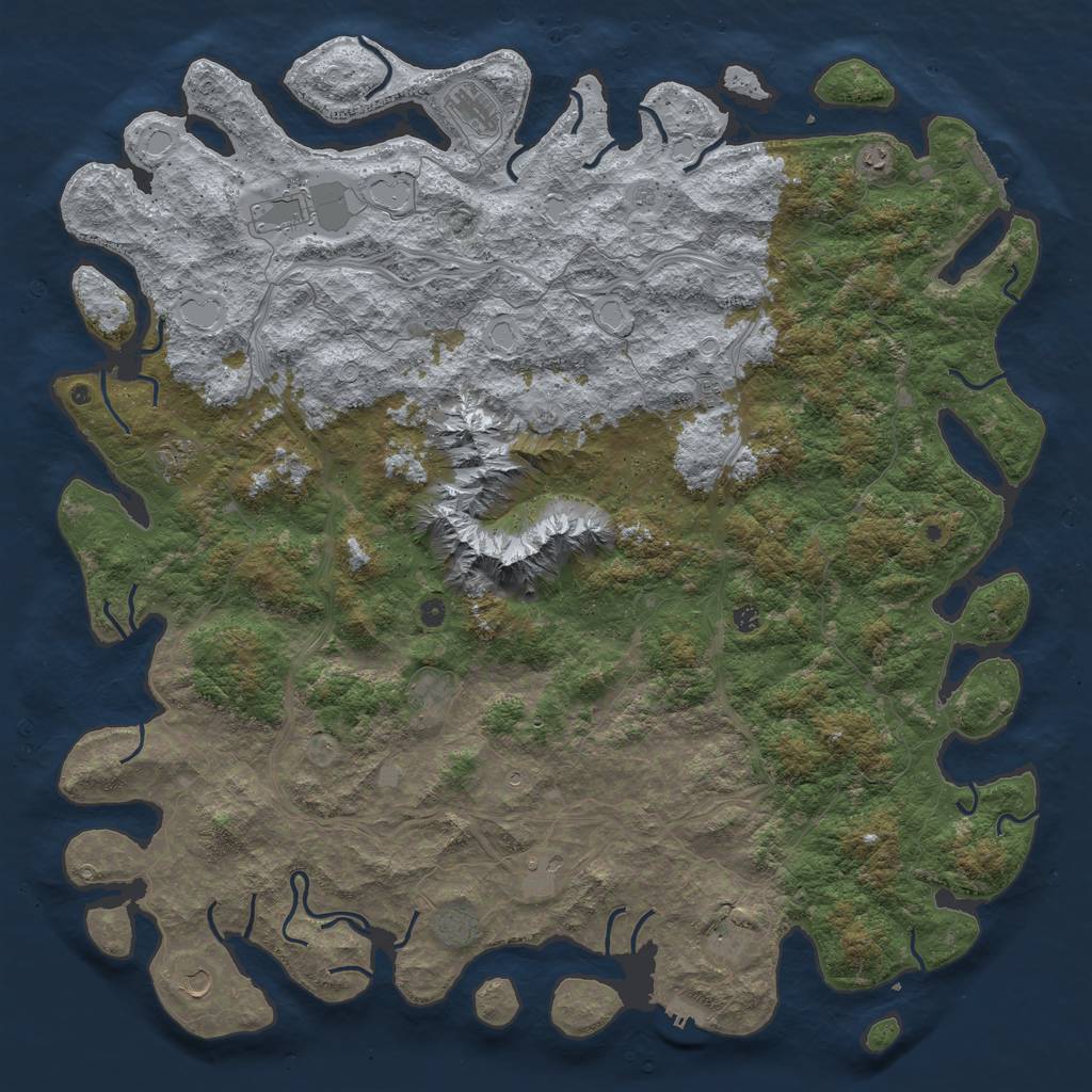 Rust Map: Procedural Map, Size: 6000, Seed: 699337919, 20 Monuments