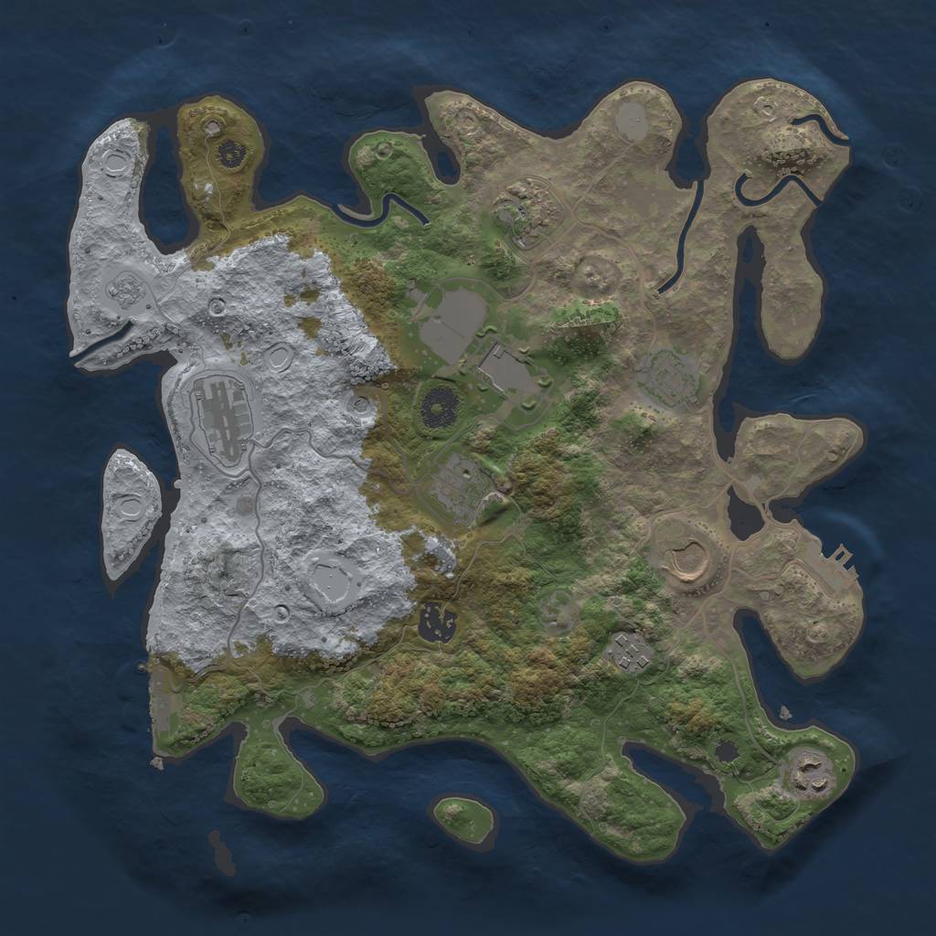 Rust Map: Procedural Map, Size: 3500, Seed: 90794, 18 Monuments