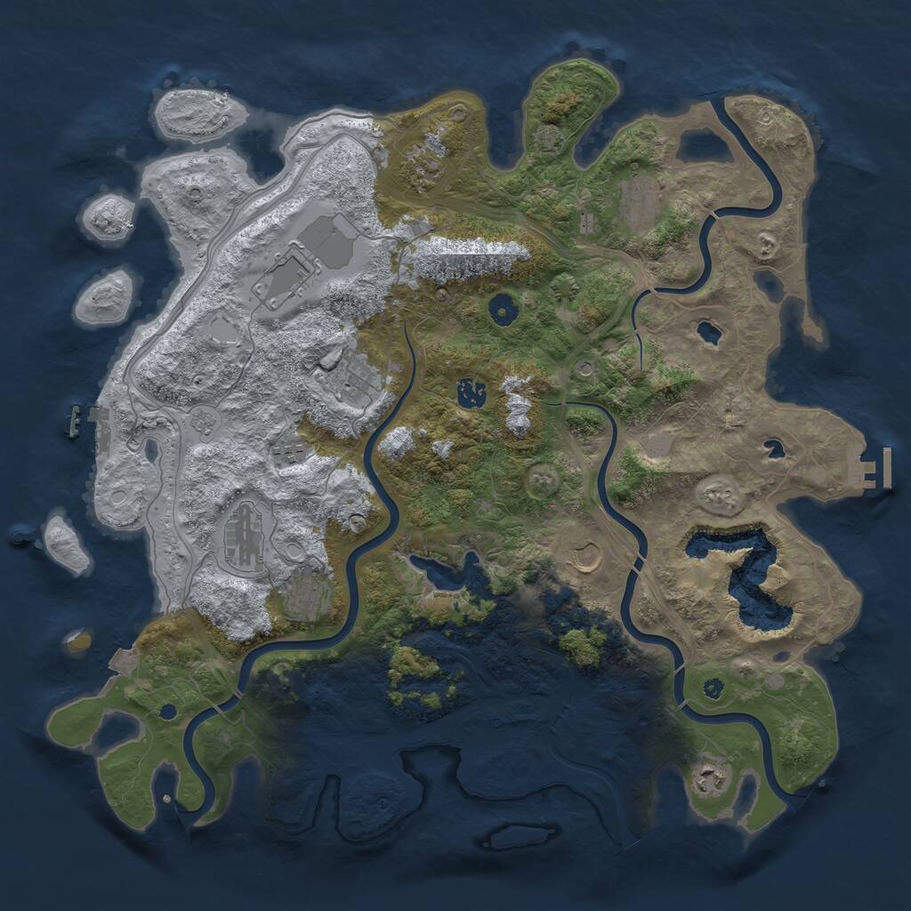 Rust Map: Procedural Map, Size: 4500, Seed: 1652402199, 16 Monuments