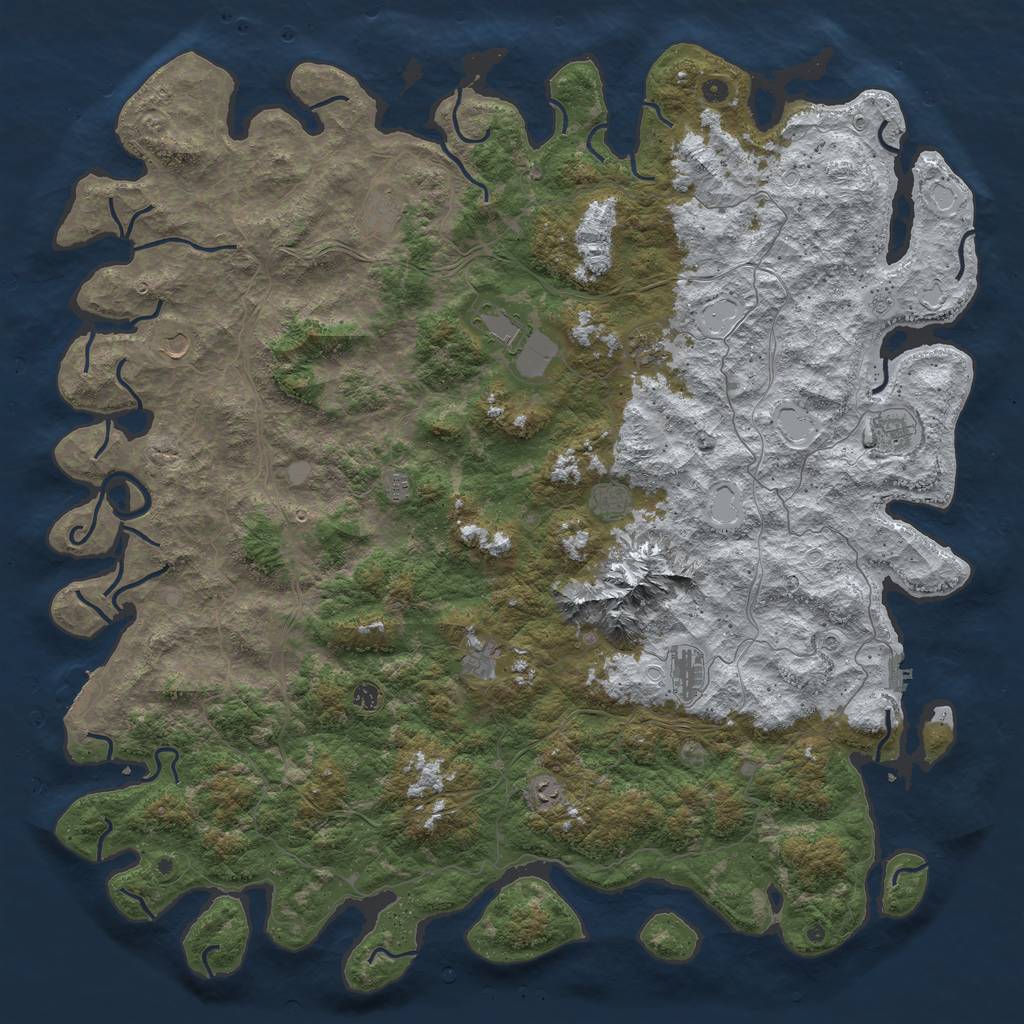 Rust Map: Procedural Map, Size: 6000, Seed: 541, 20 Monuments