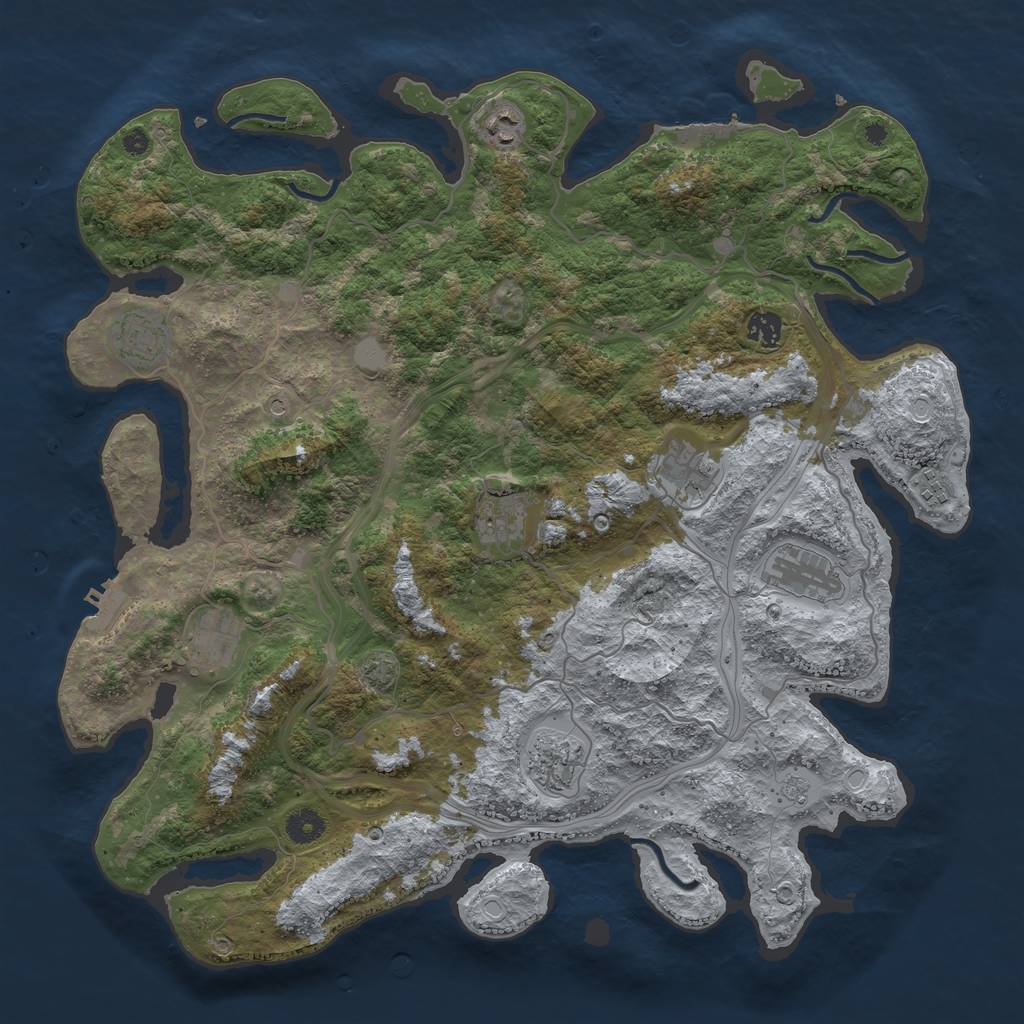 Rust Map: Procedural Map, Size: 4250, Seed: 6478, 17 Monuments