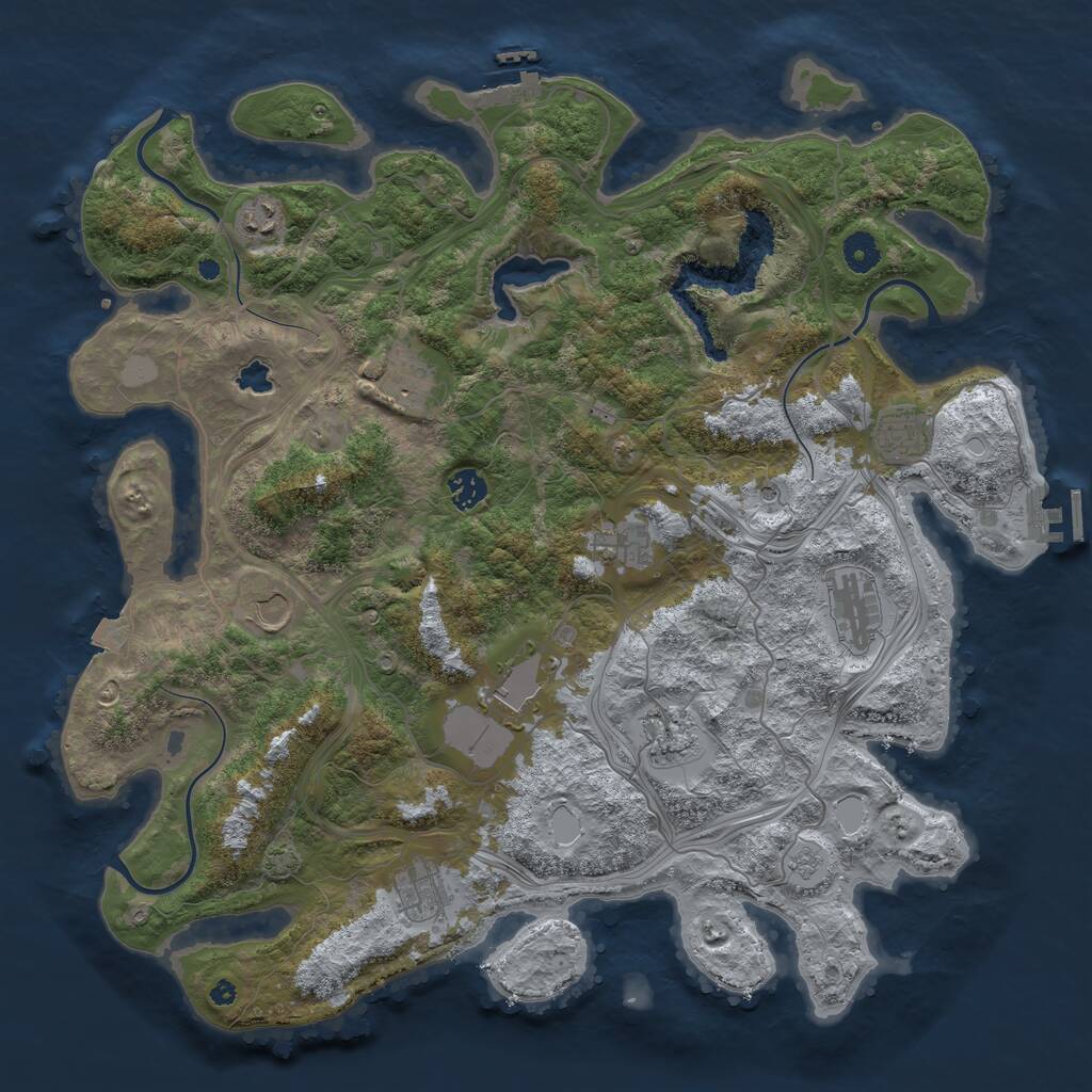 Rust Map: Procedural Map, Size: 4250, Seed: 6478, 16 Monuments