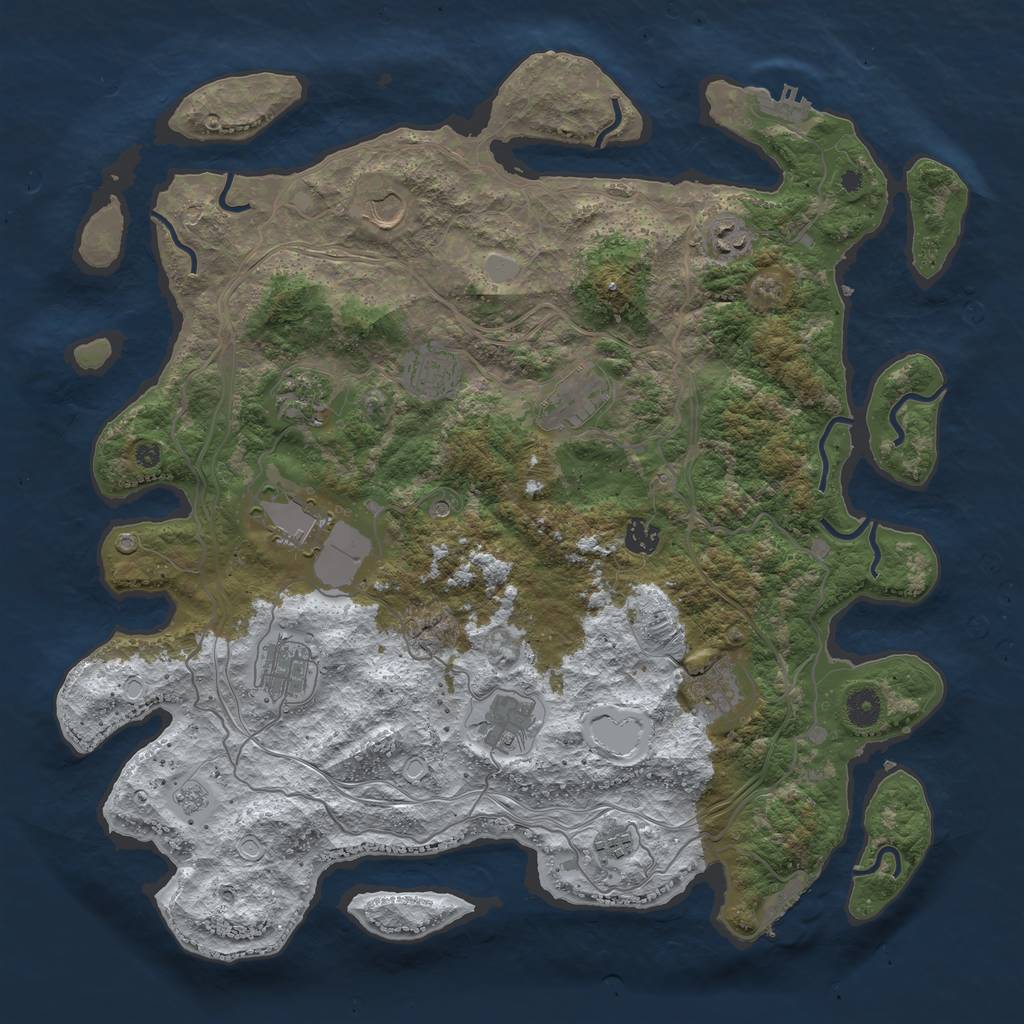 Rust Map: Procedural Map, Size: 4250, Seed: 2188182, 20 Monuments