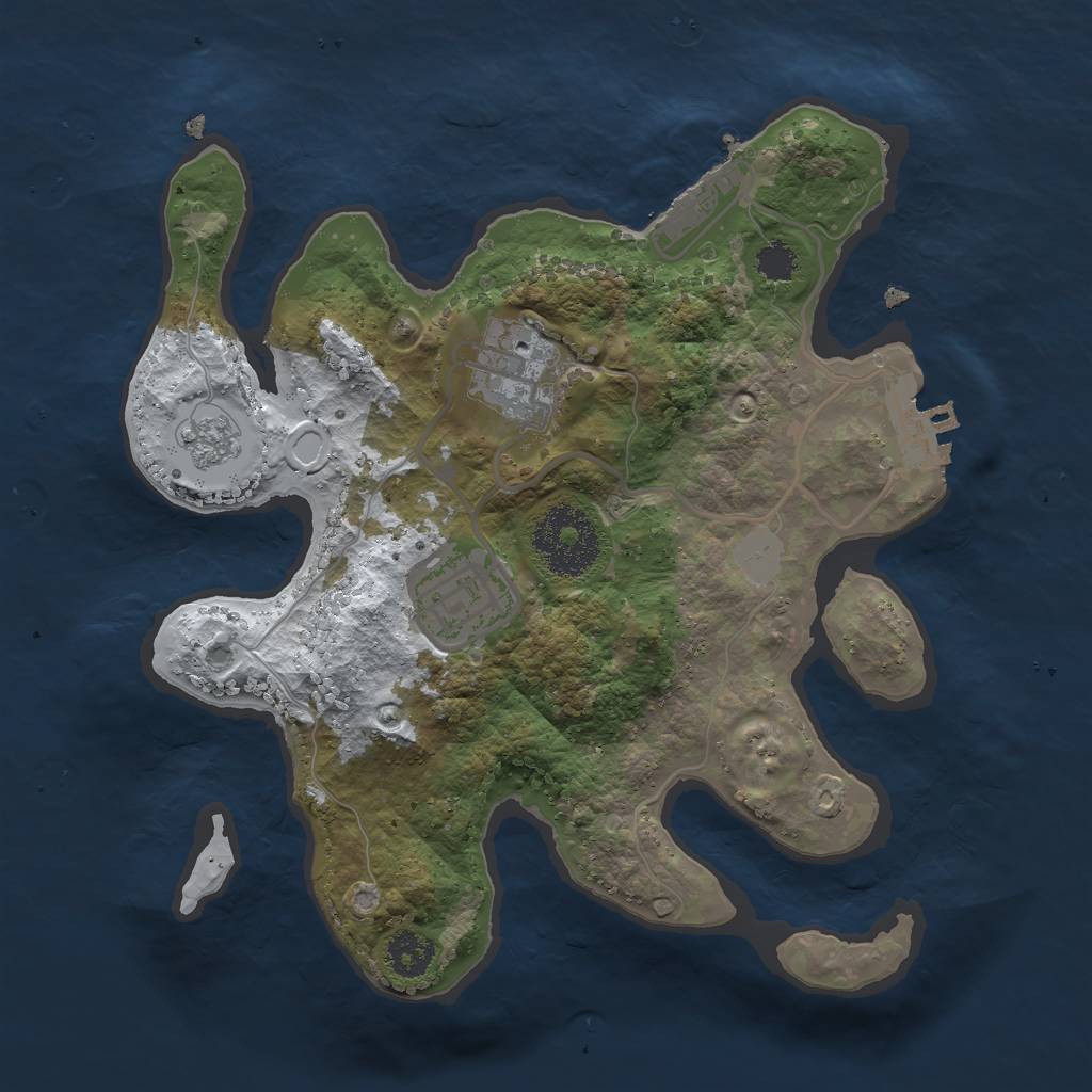 Rust Map: Procedural Map, Size: 2420, Seed: 133742069, 10 Monuments