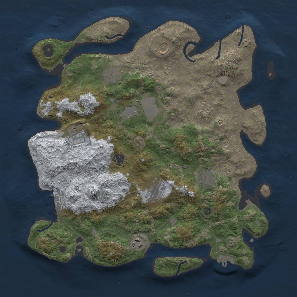 Rust Map: Procedural Map, Size: 3800, Seed: 311225, 19 Monuments