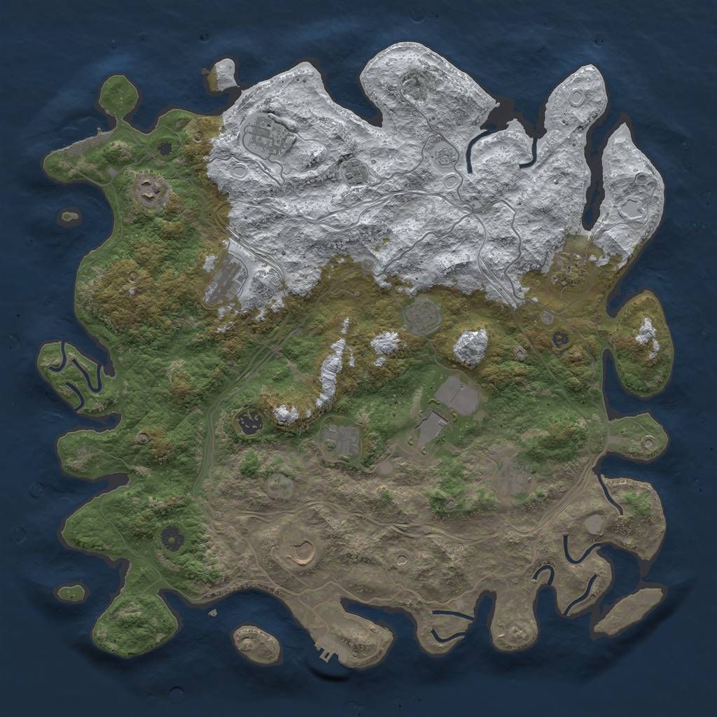 Rust Map: Procedural Map, Size: 4500, Seed: 1294276, 20 Monuments
