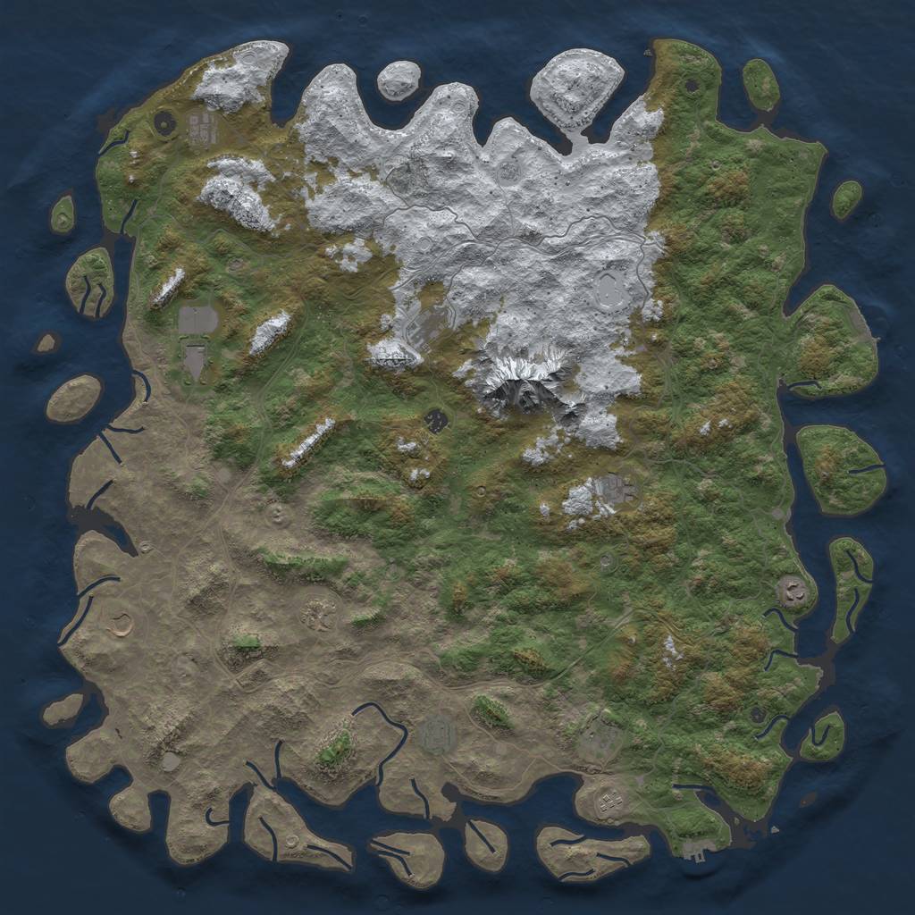 Rust Map: Procedural Map, Size: 6000, Seed: 67576456, 20 Monuments