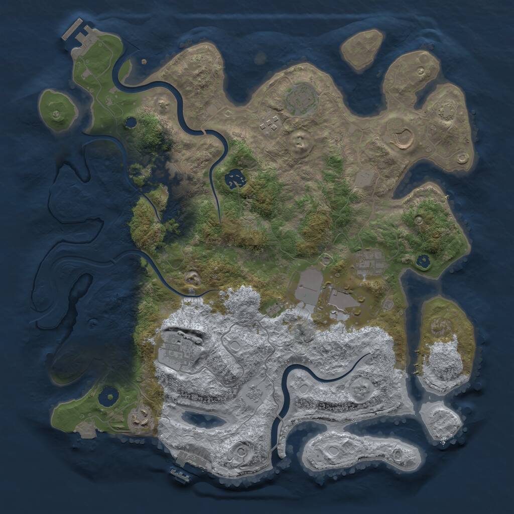 Rust Map: Procedural Map, Size: 3850, Seed: 4568, 15 Monuments