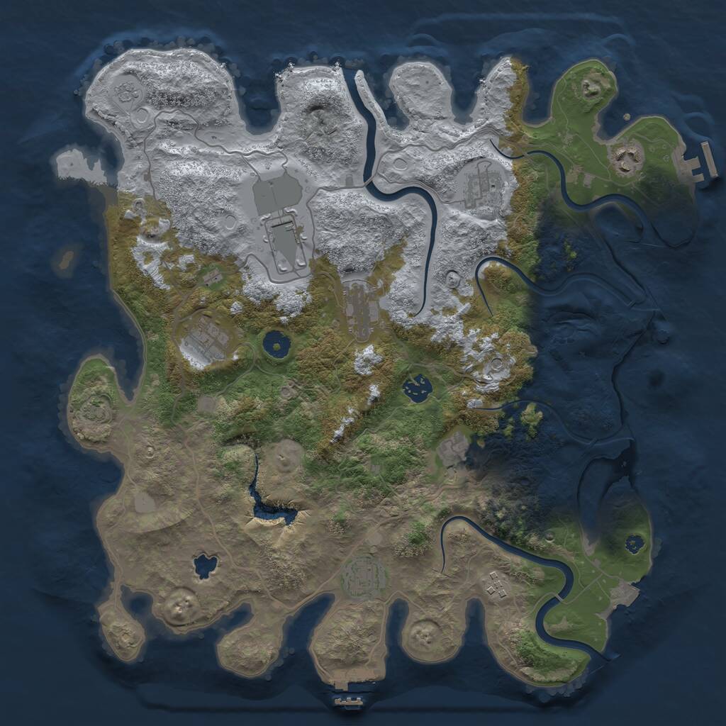 Rust Map: Procedural Map, Size: 4000, Seed: 6381526, 15 Monuments