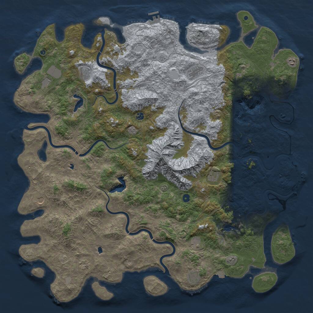 Rust Map: Procedural Map, Size: 6000, Seed: 2420, 17 Monuments