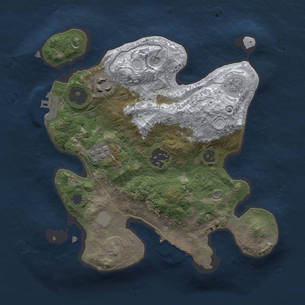 Rust Map: Procedural Map, Size: 2500, Seed: 30330, 12 Monuments